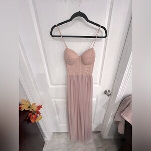 Light Pink Windsor Floor-Length Tulle Dress - Size Small - $15